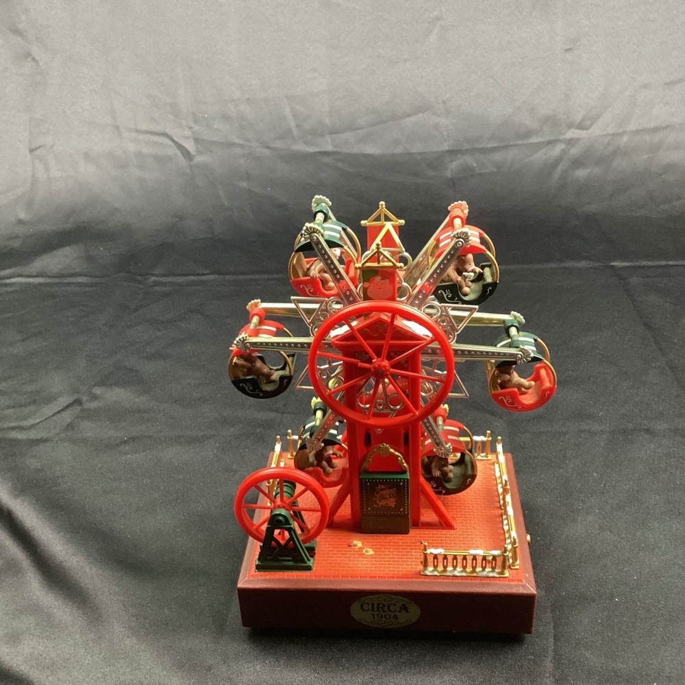 Mr. Christmas Circa 1904 Animated Musical Ferris Wheel Holiday Decor Red Green